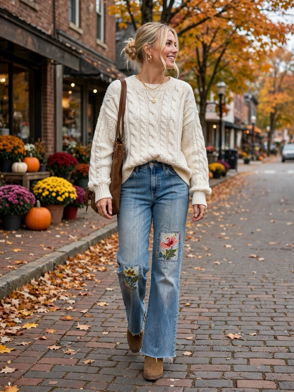 725 Originals Light Wash Flare Jeans Embroidered Floral Patches Frayed Hem
